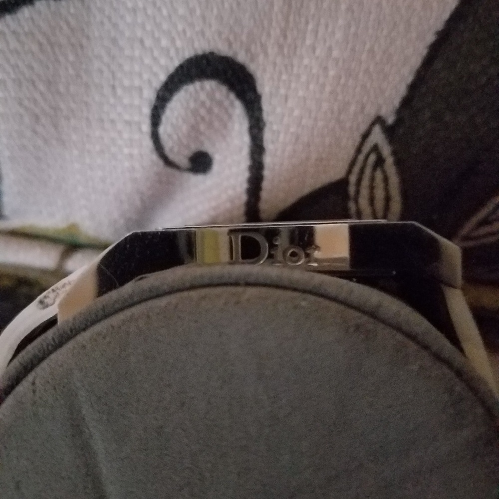 Dior Women's Pink and White Rectangular Dial Watch - Picture 5 of 5